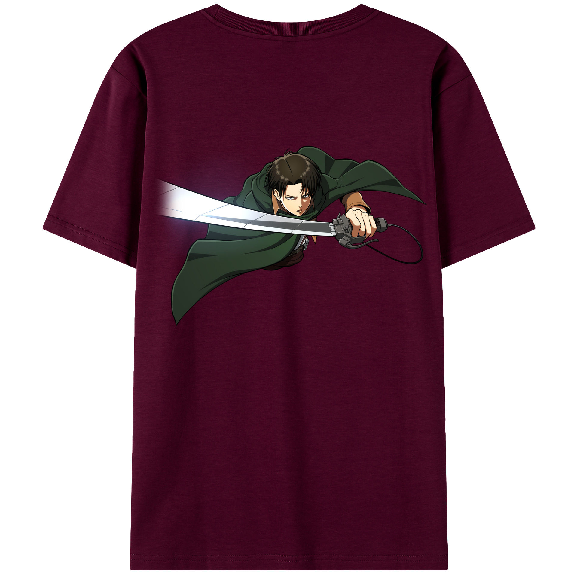 （画像用） 進撃の巨人 リヴァイ·アッカーマン Attack on Titan Levi Ackerman レディース半袖Tシャツ(バックプリント)